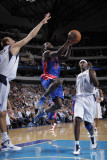 Detroit Pistons v Dallas Mavericks: Will Bynum, Dirk Nowitzki and Brendan Haywood Photographic Print by Glenn James