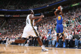 Golden State Warriors v Utah Jazz: Dorell Wright and Paul Millsap Photographic Print by Melissa Majchrzak