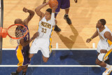 Los Angeles Lakers v Indiana Pacers: Danny Granger and Lamar Odom Photographic Print by Ron Hoskins