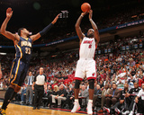 Indiana Pacers v Miami Heat: LeBron James and Danny Granger Photographie par Victor Baldizon