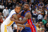 Detroit Pistons v Golden State Warriors: Monta Ellis and  Ben Gordon Photographic Print by Rocky Widner