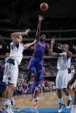 Detroit Pistons v Dallas Mavericks: Rodney Stuckey, Dirk Nowitzki and Caron Butler Photographic Print by Glenn James