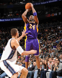 Los Angeles Lakers v New Jersey Nets: Kobe Bryant and Brook Lopez Photographic Print by Andrew Bernstein