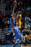 Oklahoma City Thunder v New Orleans Hornets: David West and Kevin Durant Fotografie-Druck von Layne Murdoch