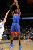 New York Knicks v Golden State Warriors: Amare Stoudamire and Vladimir Radmanovic Photographic Print by Rocky Widner