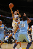 Denver Nuggets v Golden State Warriors: Monta Ellis and Nene Photographic Print by Rocky Widner