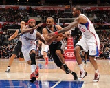 San Antonio Spurs v Los Angeles Clippers: Tony Parker, Baron Davis and Rasual Butler Photographic Print by Noah Graham