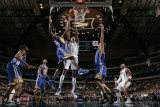 Golden State Warriors v Dallas Mavericks: Alexis Ajinca, Dorrell Wright and Andris Biedrins Photographic Print by Glenn James