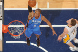Oklahoma City Thunder v Indiana Pacers: Russell Westbrook and Mike Dunleavy Photographic Print by Ron Hoskins