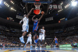 New York Knicks v Denver Nuggets: Raymond Felton and Al Harrington Photographic Print by Garrett Ellwood