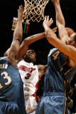 Washington Wizards v Miami Heat: Dwyane Wade and Kevin Seraphin Photographic Print by Issac Baldizon