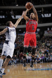 Chicago Bulls v Dallas Mavericks: Derrick Rose and Jose Juan Barea Photographic Print by Glenn James