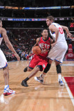 New Jersey Nets v Philadelphia 76ers: Devin Harris and Spencer Hawes Photographic Print by David Dow