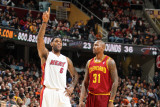 Miami Heat v Cleveland Cavaliers: LeBron James and Jawad Williams Photographic Print by Nathaniel S. Butler