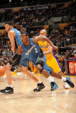 Washington Wizards v Los Angeles Lakers: John Wall and Derek Fisher Photographic Print by Noah Graham