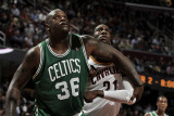 Boston Celtics v Cleveland Cavaliers: Shaquille O'Neal and J.J. Hickson Photographic Print by David Liam Kyle