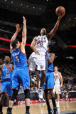 Oklahoma City Thunder v New Jersey Nets: Stephen Graham and Nick Collison Photographic Print by Jesse D. Garrabrant