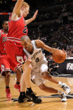 Chicago Bulls v San Antonio Spurs: Tony Parker and Brian Scalabrine Photographic Print by D. Clarke Evans