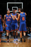 New York Knicks v Washington Wizards: Wilson Chandler, Amar'e Stoudemire and Landry Fields Photographic Print by Ned Dishman