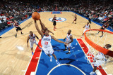 Portland Trail Blazers v Philadelphia 76ers: Thaddeus Young and Dante Cunningham Photographic Print by Jesse D. Garrabrant