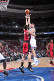 Toronto Raptors v Philadelphia 76ers: Spencer Hawes and Andrea Bargnani Photographic Print by David Dow