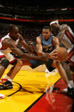 Washington Wizards v Miami Heat: JaVale McGee, Joel Anthony and LeBron James Photographic Print by Issac Baldizon