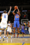 New York Knicks v Golden State Warriors: Toney Douglas and Monta Ellis Photographic Print by Rocky Widner
