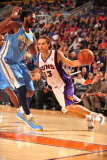 Denver Nuggets v Phoenix Suns: Nene Hilário and Steve Nash Photographic Print by Barry Gossage