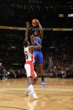 New York Knicks v Toronto Raptors: Amar'e Stoudemire and Amir Johnson Photographic Print by Ron Turenne