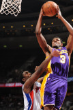 Los Angeles Lakers v Detroit Pistons: Devin Ebanks and Ben Gordon Fotografie-Druck von D. Lippitt-Einstein