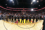 Indiana Pacers v Miami Heat: Miami Heat Photographic Print by Victor Baldizon
