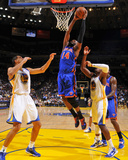 New York Knicks v Golden State Warriors: Ronny Turiaf and Andris Biedrins Photographic Print by Rocky Widner