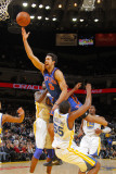 New York Knicks v Golden State Warriors: Landry Fields and Reggie Williams Photographic Print by Rocky Widner