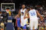 Detroit Pistons v Golden State Warriors: Dorell Wright and Reggie Williams Photographic Print by Rocky Widner