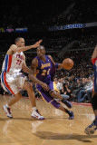 Los Angeles Lakers v Detroit Pistons: Kobe Bryant and Tayshaun Prince Photographic Print by Allen Einstein