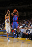 Detroit Pistons v Golden State Warriors: Stephen Curry and Ben Gordon Photographic Print by Rocky Widner