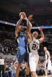 Minnesota Timberwolves v San Antonio Spurs: Michael Beasley and Richard Jefferson Photographic Print by D. Clarke Evans