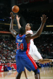 Detroit Pistons v Houston Rockets: Kevin Martin and Jason Maxiell Photographic Print by Bill Baptist