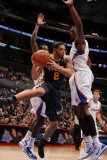 Utah Jazz v Los Angeles Clippers: Deron Williams, Al-Farouq Aminu and DeAndre Jordan Photographic Print by Noah Graham