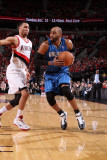 Orlando Magic v Portland Trail Blazers: Brandon Roy and Vince Carter Photographic Print by Sam Forencich