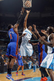 New York Knicks v New Orleans Hornets: Trevor Ariza and Amar'e Stoudemire Photographic Print by Layne Murdoch