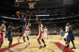 Washington Wizards v Toronto Raptors: Andray Blatche and Amir Johnson Photographic Print by Ron Turenne