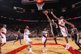 Utah Jazz v Portland Trail Blazers: Marcus Camby and Paul Millsap Photographic Print by Sam Forencich