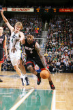 Miami Heat v Utah Jazz: LeBron James and Andrei Kirilenko Photographic Print by Melissa Majchrzak