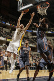 Charlotte Bobcats v Indiana Pacers: Josh McRoberts and Gerald Wallace Photographic Print by Ron Hoskins