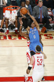 Oklahoma City Thunder v Houston Rockets: Russell Westbrook and Brad Miller Photographic Print by Bill Baptist