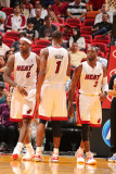 Washington Wizards v Miami Heat: LeBron James, Chris Bosh and Dwyane Wade Photographic Print by Victor Baldizon