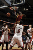 Miami Heat v Cleveland Cavaliers: J.J. Hickson, Chris Bosh, LeBron James and Zydrunas Ilgauskas Photographic Print by David Liam Kyle