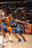 Washington Wizards v Los Angeles Lakers: Gilbert Arenas and Ron Artest Photographic Print by Noah Graham