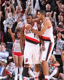 Denver Nuggets v Portland Trail Blazers: Nicolas Batum and Wesley Matthews Photographic Print by Sam Forencich